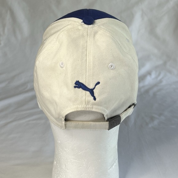 Puma Vintage Mens Hat Blue & White Strapback Adjustable One Size Fits All - Picture 3 of 6